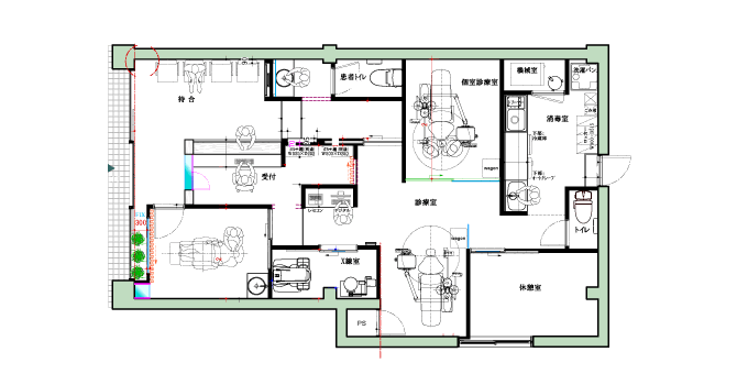 20坪の歯科医院内装イメージ
