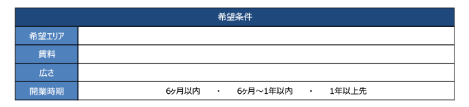 希望条件チェックシート